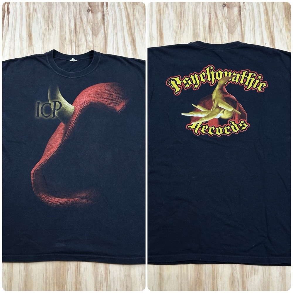 Vintage RARE Y2K Insane Clown Posse ICP Mens 2XL Black The Tempest Album T Shirt